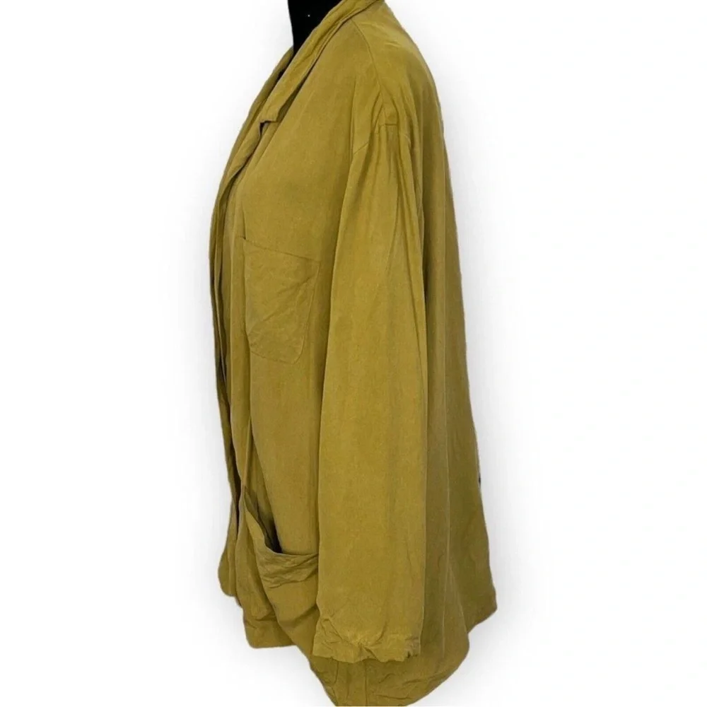 Tweeds‎ chartreuse green silk Blazer Jacket size Large